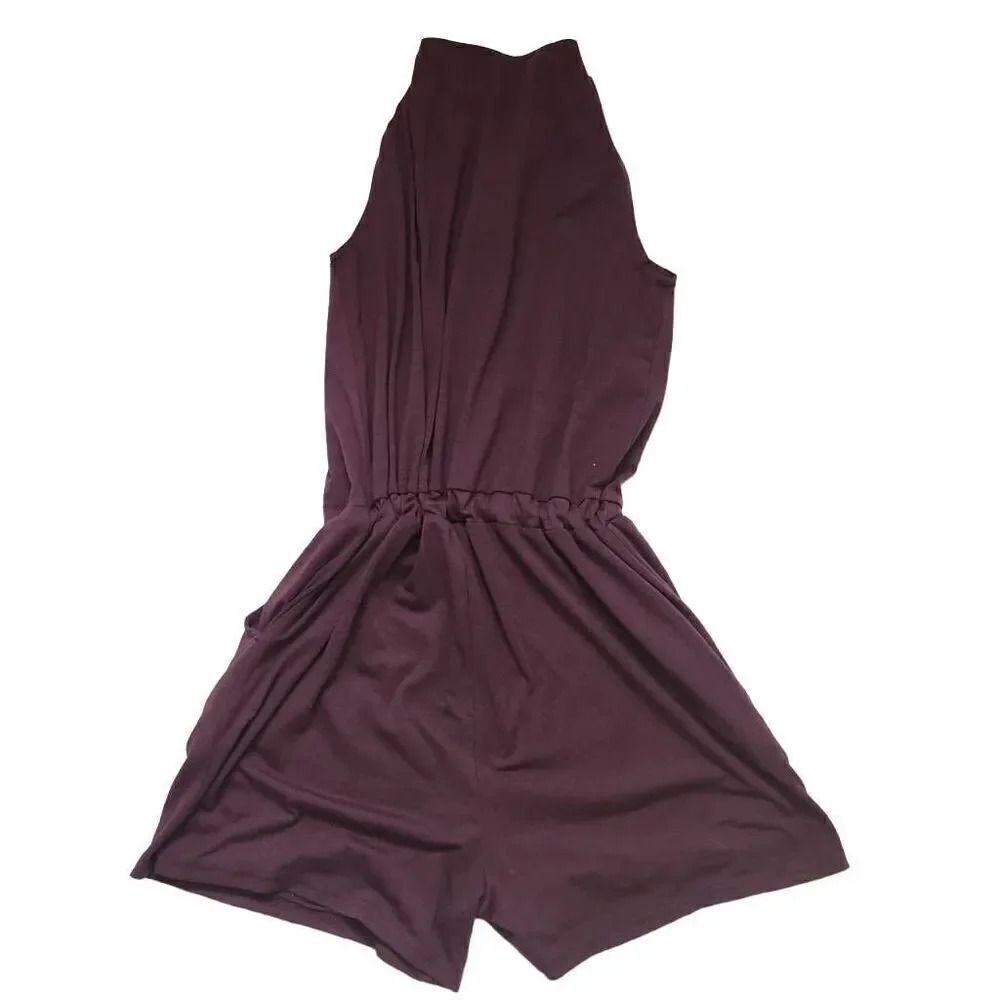 Ladies Size Small Dusky Purple Zip Up Front Romper with Pockets